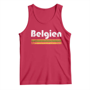 Retro Belgien Belgium Flag Distressed Graphic in German Tank Top Proud Belgian Heritage and Country Roots Pride Gift TS02 Red Print Your Wear