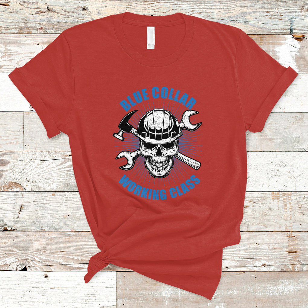 American Flag Happy Labor Day Blue Collar Working Class T Shirt TS02 Red Printyourwear