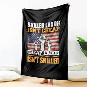 Skilled Labor Patriotic USA Flag Throw Blanket Blue Collar Trade Union Hand Tools Pride Graphic TS02 Print Your Wear