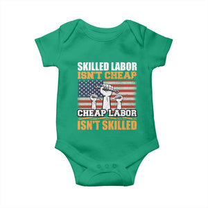 Skilled Labor Patriotic USA Flag Baby Onesie Blue Collar Trade Union Hand Tools Pride Graphic TS02 Irish Green Print Your Wear