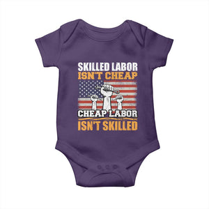 Skilled Labor Patriotic USA Flag Baby Onesie Blue Collar Trade Union Hand Tools Pride Graphic TS02 Purple Print Your Wear