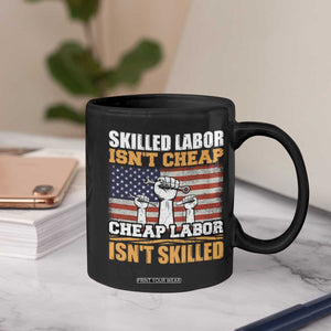 Skilled Labor Patriotic USA Flag Coffee Mug Blue Collar Trade Union Hand Tools Pride Graphic TS02 Print Your Wear