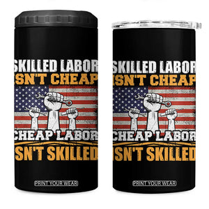 Skilled Labor Patriotic USA Flag 4 in 1 Can Cooler Tumbler Blue Collar Trade Union Hand Tools Pride Graphic TS02 One Size: 16 oz Black Print Your Wear
