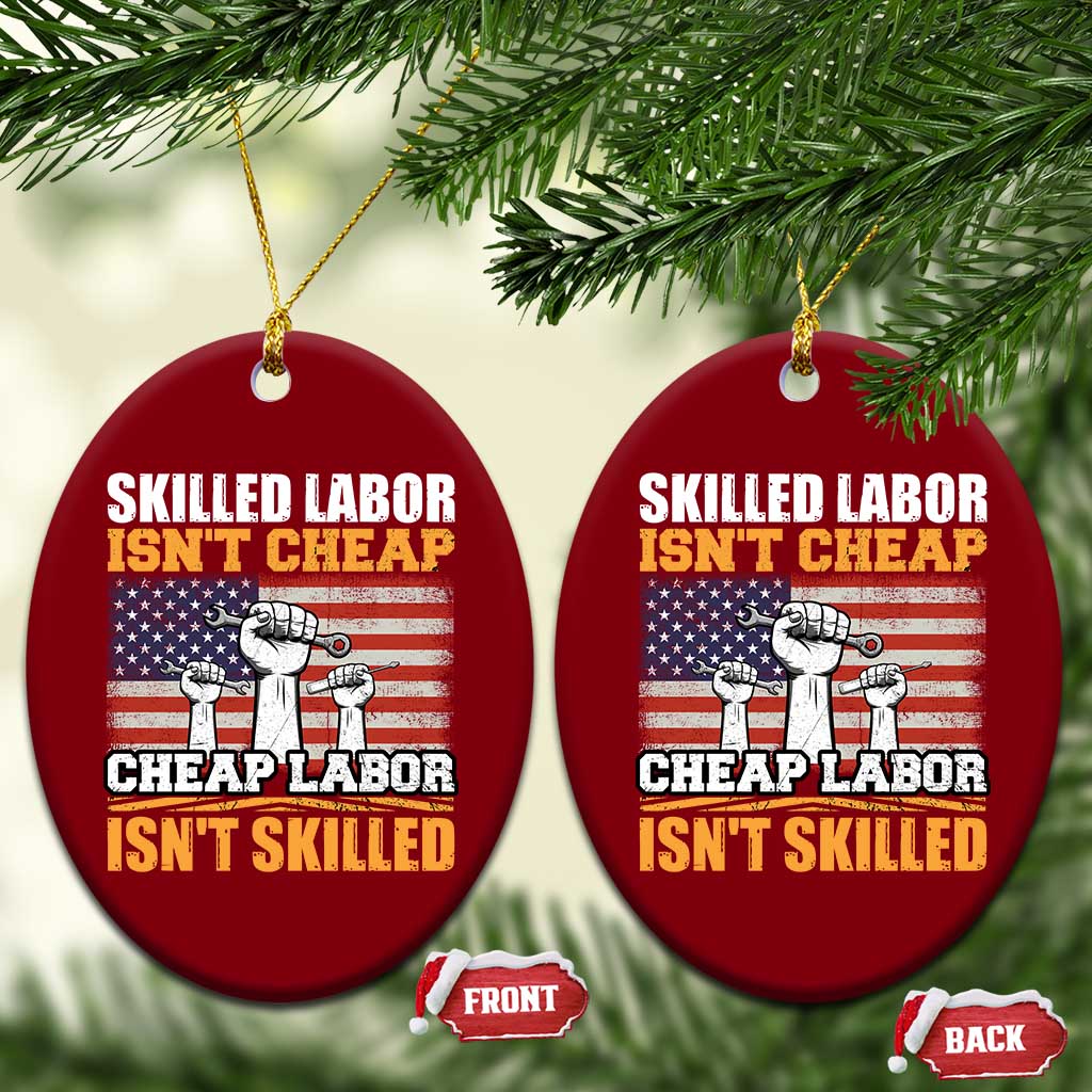 Skilled Labor Patriotic USA Flag Ceramic Ornament Blue Collar Trade Union Hand Tools Pride Graphic TS02 Print Your Wear