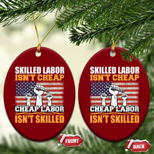 Skilled Labor Patriotic USA Flag Ceramic Ornament Blue Collar Trade Union Hand Tools Pride Graphic TS02 Print Your Wear