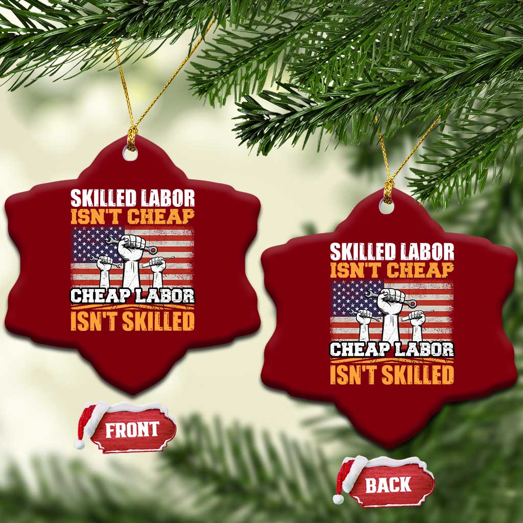 Skilled Labor Patriotic USA Flag Ceramic Ornament Blue Collar Trade Union Hand Tools Pride Graphic TS02 Print Your Wear
