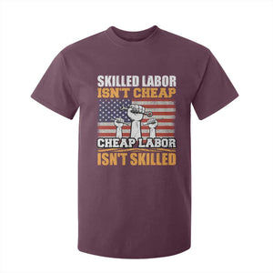 Skilled Labor Patriotic USA Flag T Shirt For Kid Blue Collar Trade Union Hand Tools Pride Graphic TS02 Maroon Print Your Wear