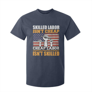 Skilled Labor Patriotic USA Flag T Shirt For Kid Blue Collar Trade Union Hand Tools Pride Graphic TS02 Navy Print Your Wear