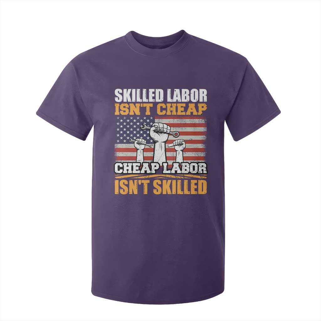 Skilled Labor Patriotic USA Flag T Shirt For Kid Blue Collar Trade Union Hand Tools Pride Graphic TS02 Purple Print Your Wear
