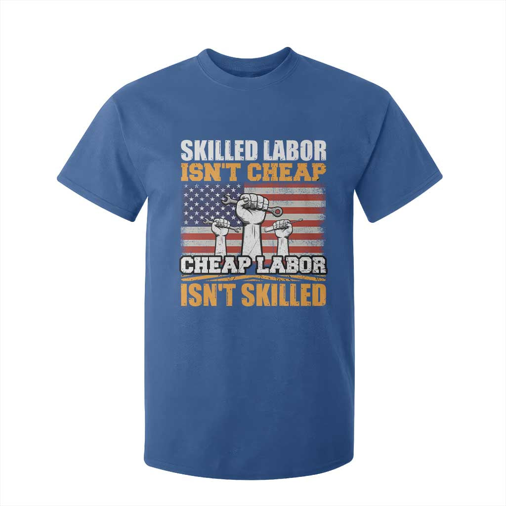 Skilled Labor Patriotic USA Flag T Shirt For Kid Blue Collar Trade Union Hand Tools Pride Graphic TS02 Royal Blue Print Your Wear