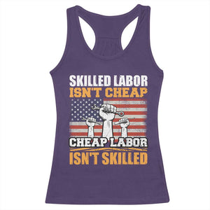 Skilled Labor Patriotic USA Flag Racerback Tank Top Blue Collar Trade Union Hand Tools Pride Graphic TS02 Purple Print Your Wear