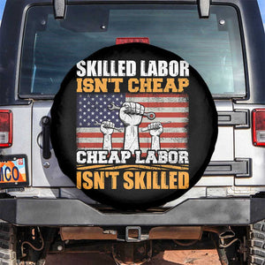 Skilled Labor Patriotic USA Flag Spare Tire Cover Blue Collar Trade Union Hand Tools Pride Graphic TS02 No hole Black Print Your Wear