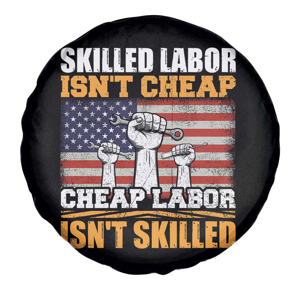 Skilled Labor Patriotic USA Flag Spare Tire Cover Blue Collar Trade Union Hand Tools Pride Graphic TS02 Print Your Wear