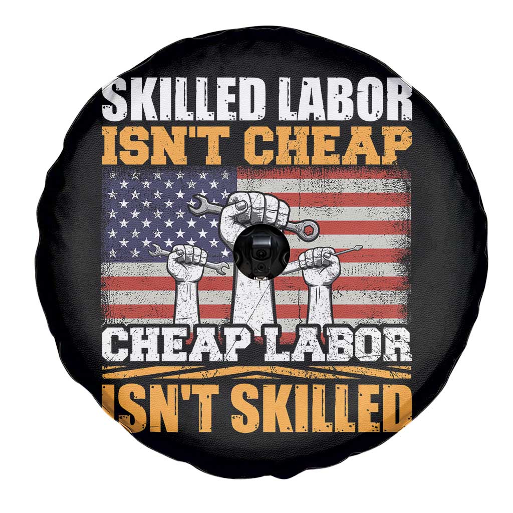Skilled Labor Patriotic USA Flag Spare Tire Cover Blue Collar Trade Union Hand Tools Pride Graphic TS02 Print Your Wear