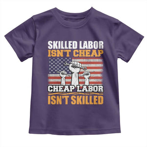 Skilled Labor Patriotic USA Flag Toddler T Shirt Blue Collar Trade Union Hand Tools Pride Graphic TS02 Purple Print Your Wear