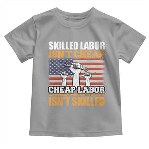 Skilled Labor Patriotic USA Flag Toddler T Shirt Blue Collar Trade Union Hand Tools Pride Graphic TS02 Sport Gray Print Your Wear