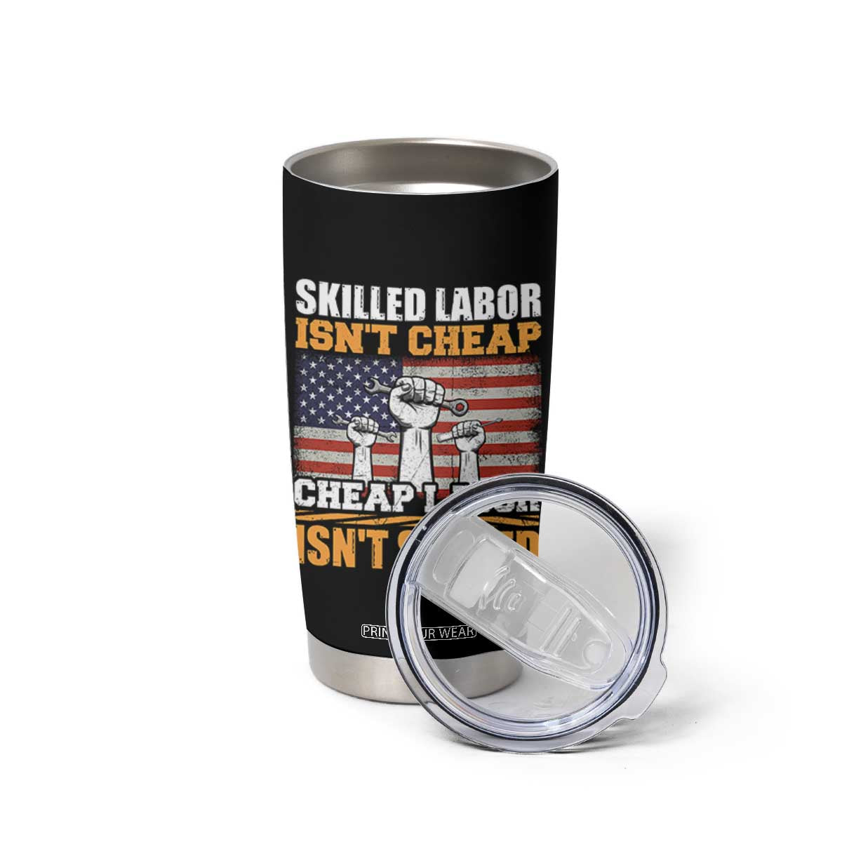 Skilled Labor Patriotic USA Flag Tumbler Cup Blue Collar Trade Union Hand Tools Pride Graphic TS02 Print Your Wear