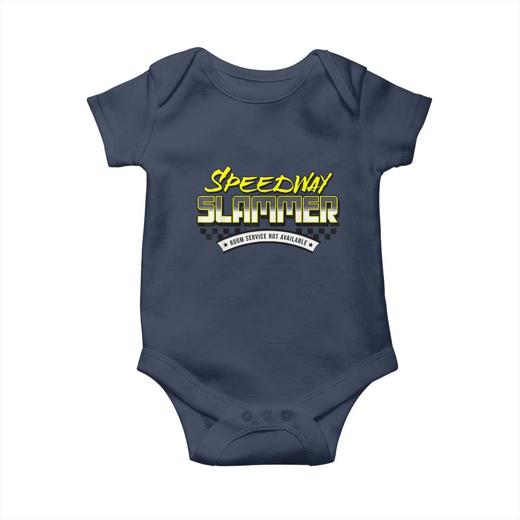 Speedway Slammer Indiana 2025 Baby Onesie TS02 Navy Print Your Wear
