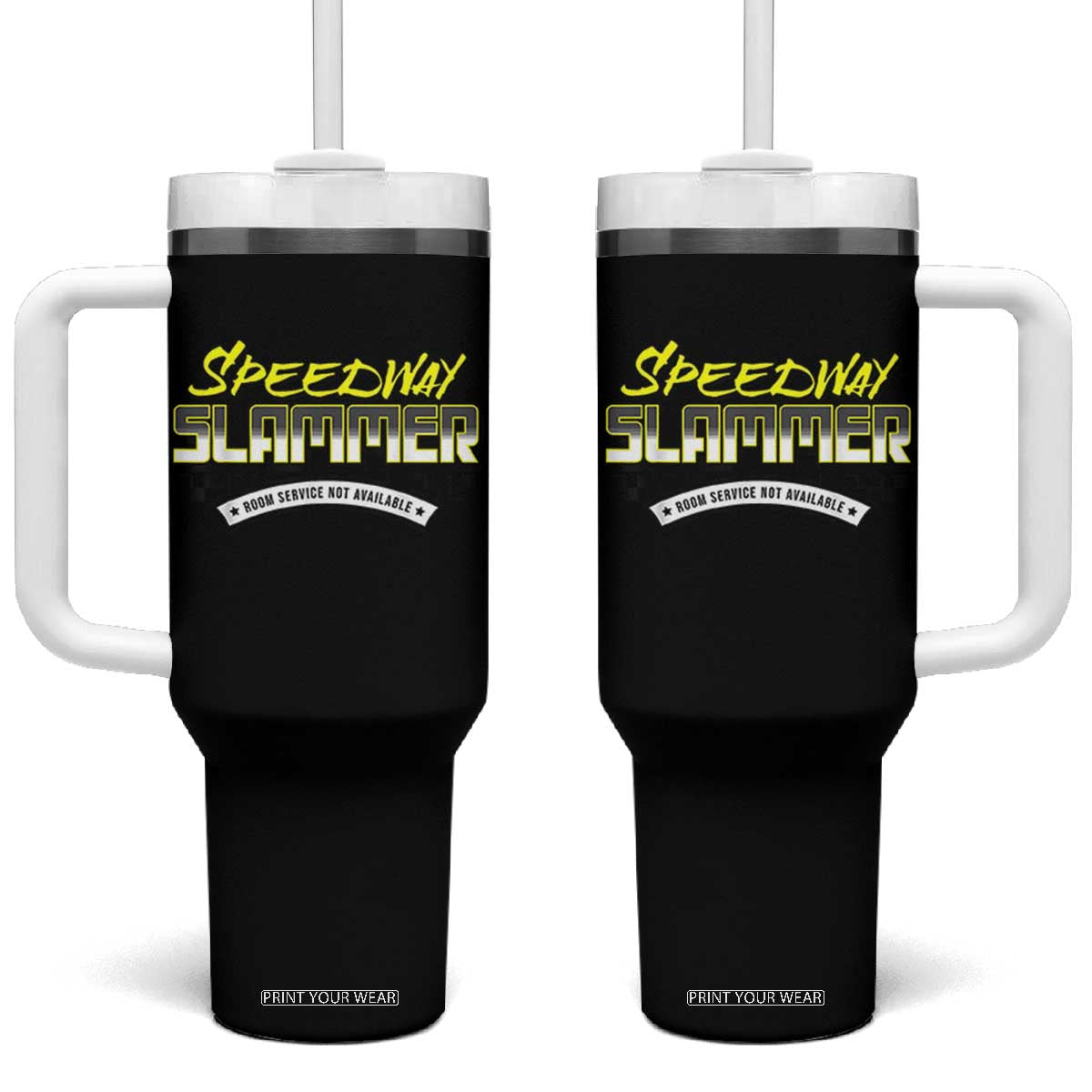 Speedway Slammer Indiana 2025 Tumbler With Handle TS02 One Size: 40 oz Black Print Your Wear