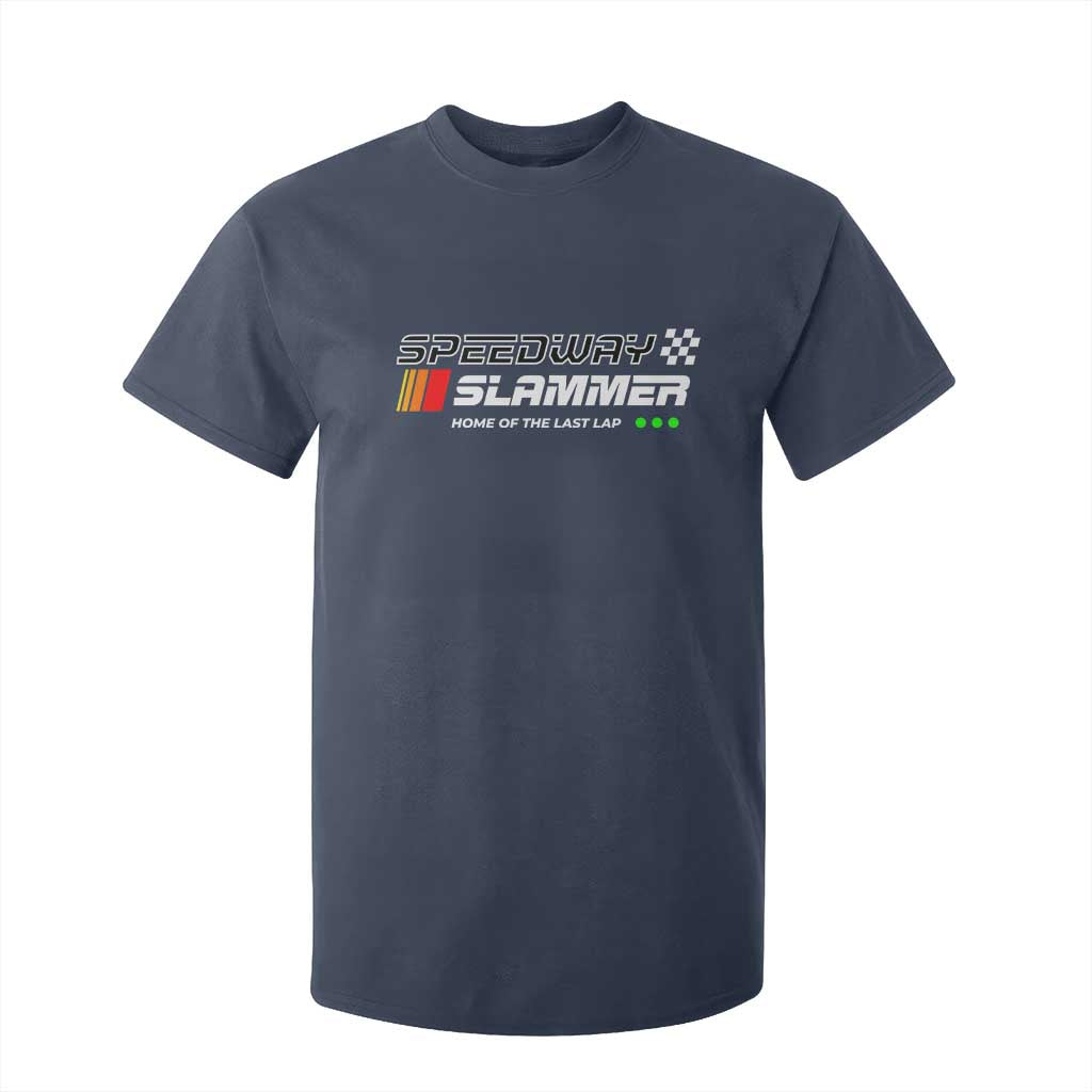 Speedway Slammer Racing 2025 T Shirt For Kid Home of The Last Lap TS02 Navy Print Your Wear