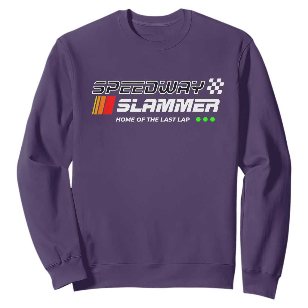Speedway Slammer Racing 2025 Sweatshirt Home of The Last Lap TS02 Purple Print Your Wear