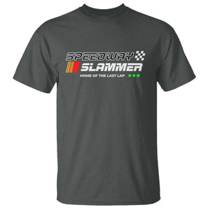 Speedway Slammer Racing 2025 T Shirt Home of The Last Lap TS02 Dark Heather Print Your Wear