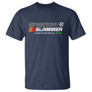 Speedway Slammer Racing 2025 T Shirt Home of The Last Lap TS02 Navy Print Your Wear