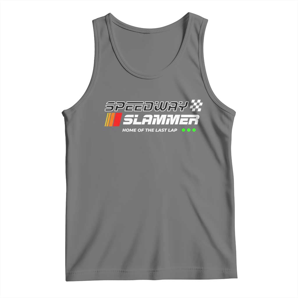 Speedway Slammer Racing 2025 Tank Top Home of The Last Lap TS02 Black Heather Print Your Wear