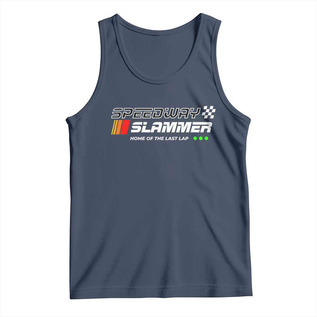 Speedway Slammer Racing 2025 Tank Top Home of The Last Lap TS02 Navy Print Your Wear