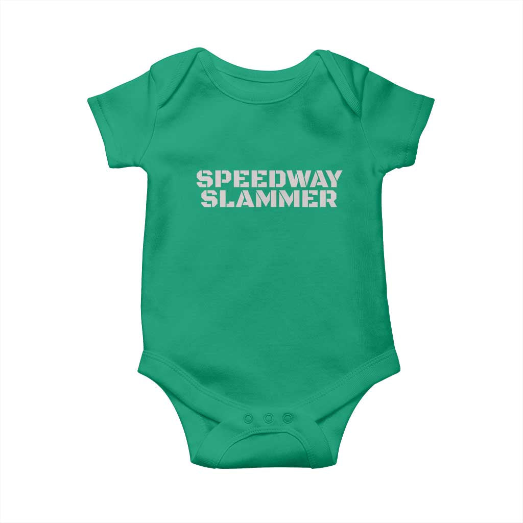 Speedway Slammer 2025 Baby Onesie Indiana Sarcastic TS02 Irish Green Print Your Wear