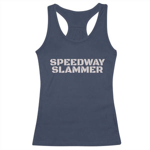 Speedway Slammer 2025 Racerback Tank Top Indiana Sarcastic TS02 Navy Print Your Wear