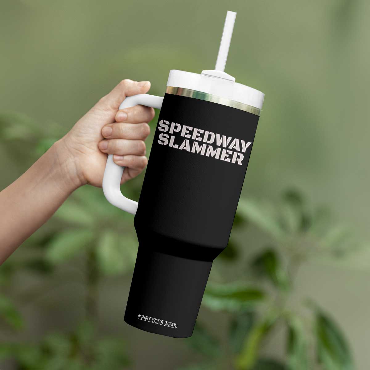 Speedway Slammer 2025 Tumbler With Handle Indiana Sarcastic TS02 Print Your Wear
