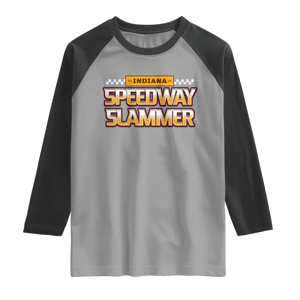Indiana Speedway Slammer 2025 Raglan Shirt Detention Prison TS02 Sport Gray Black Print Your Wear