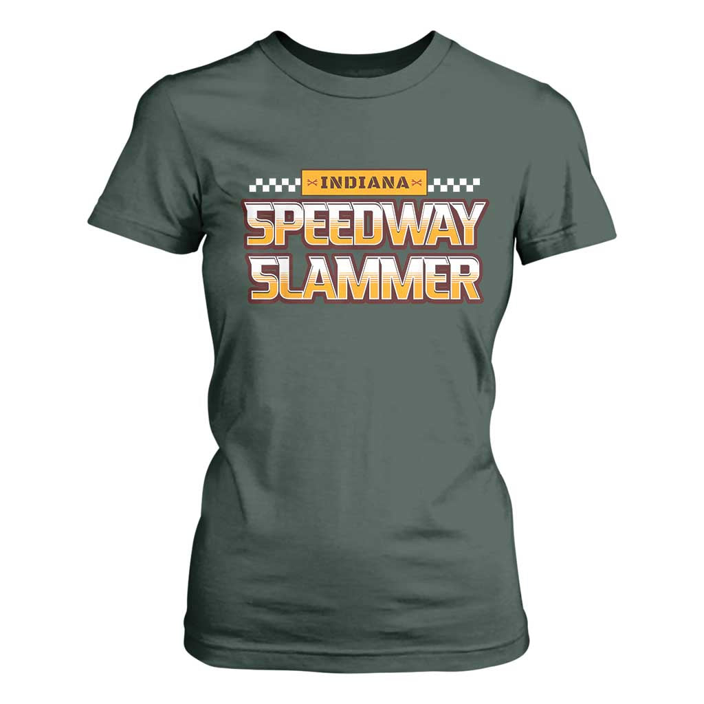Indiana Speedway Slammer 2025 T Shirt For Women Detention Prison TS02 Dark Forest Green Print Your Wear