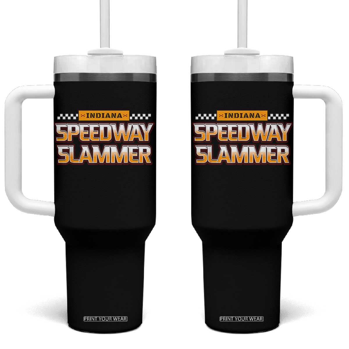 Indiana Speedway Slammer 2025 Tumbler With Handle Detention Prison TS02 One Size: 40 oz Black Print Your Wear