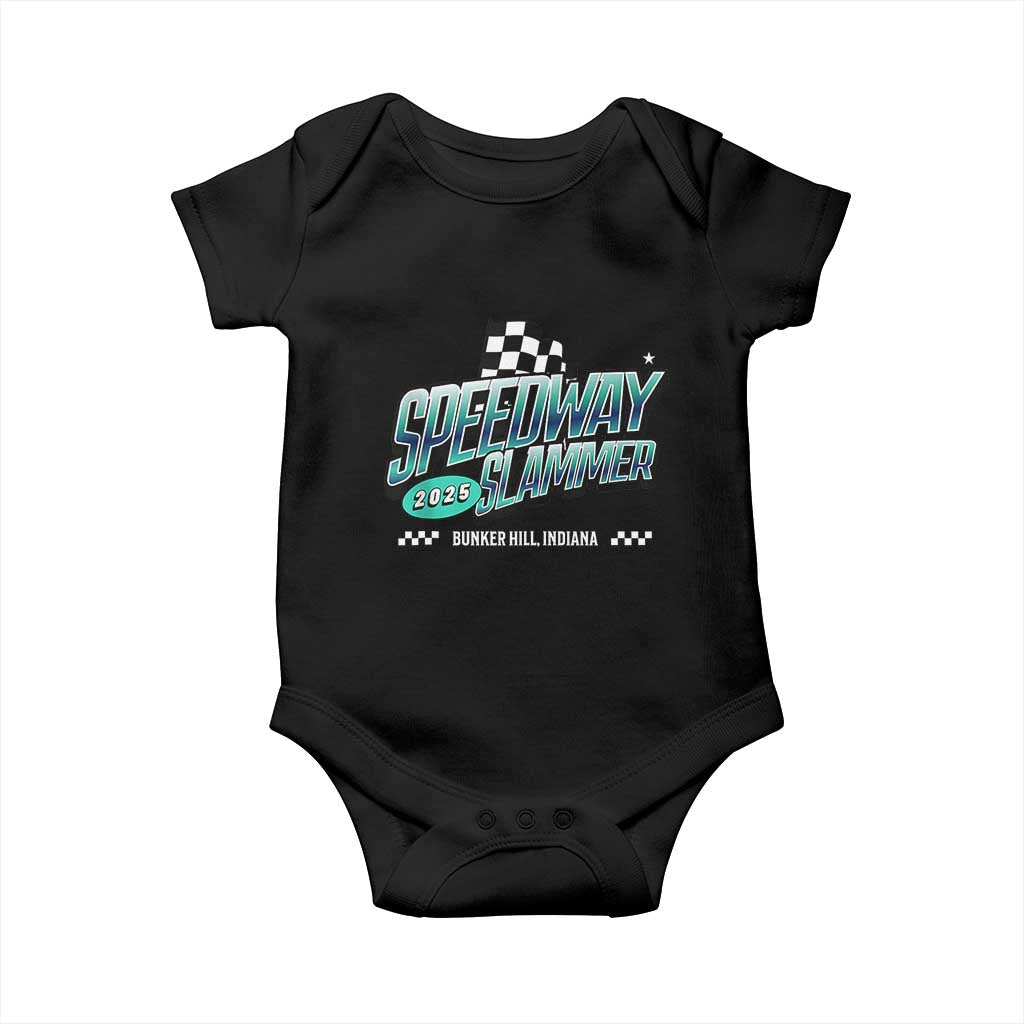 Speedway Slammer 2025 Baby Onesie Bunker Hill Indiana TS02 Black Print Your Wear