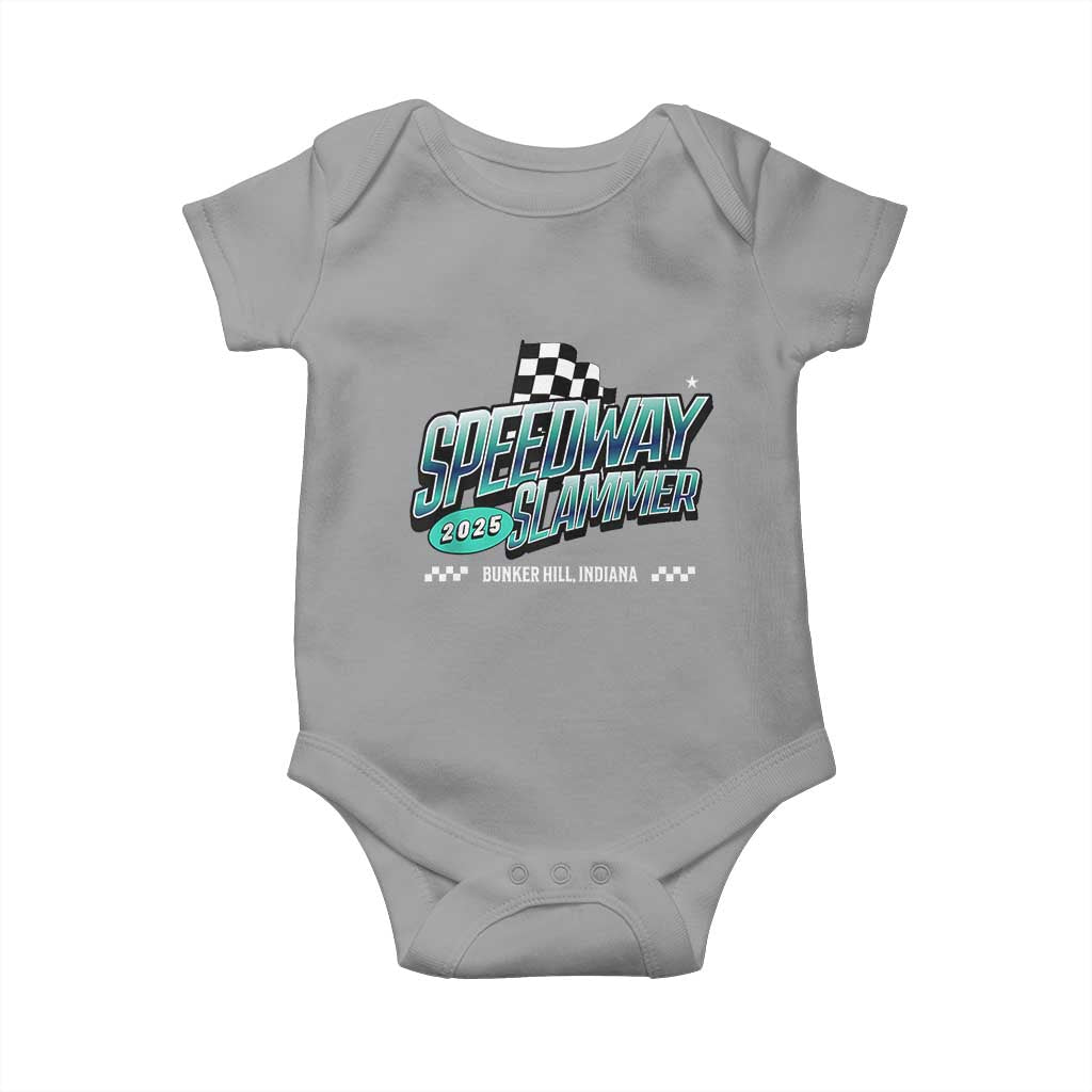 Speedway Slammer 2025 Baby Onesie Bunker Hill Indiana TS02 Sport Gray Print Your Wear