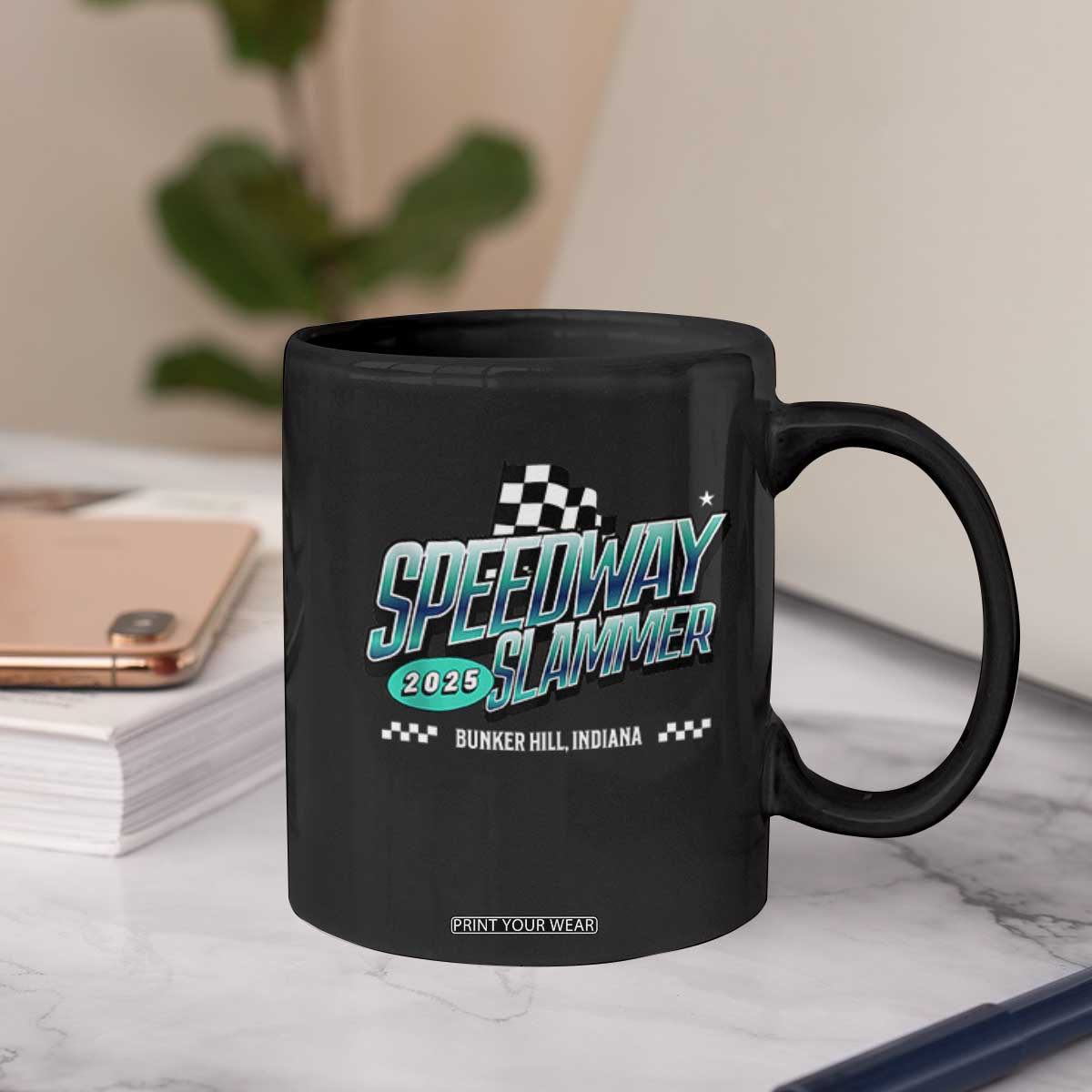 Speedway Slammer 2025 Coffee Mug Bunker Hill Indiana TS02 Print Your Wear