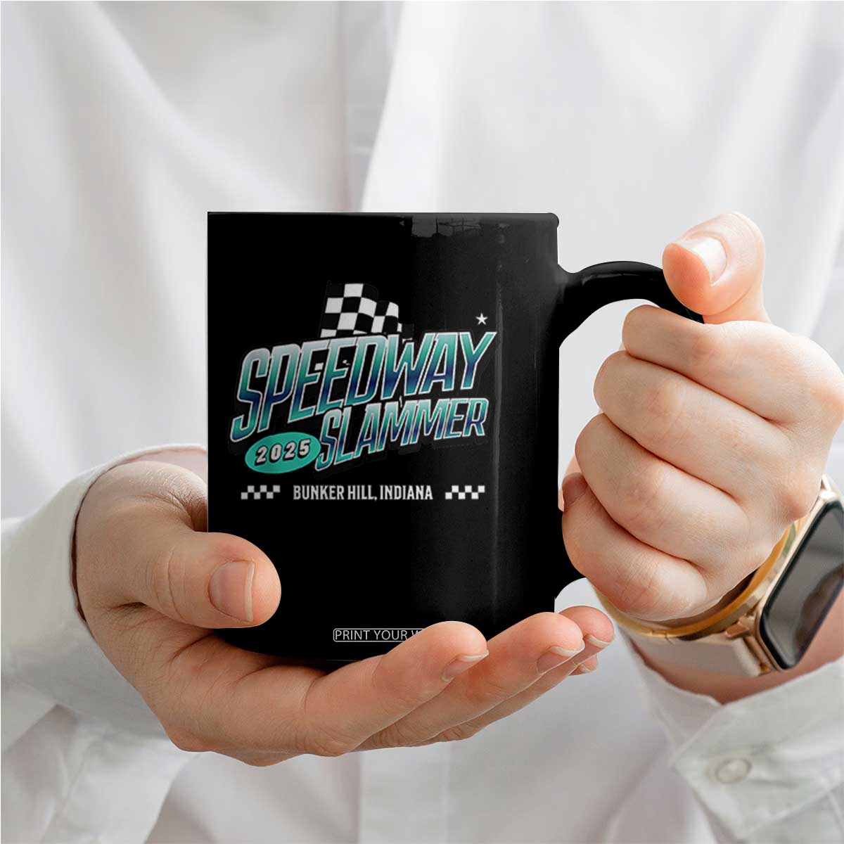 Speedway Slammer 2025 Coffee Mug Bunker Hill Indiana TS02 Print Your Wear