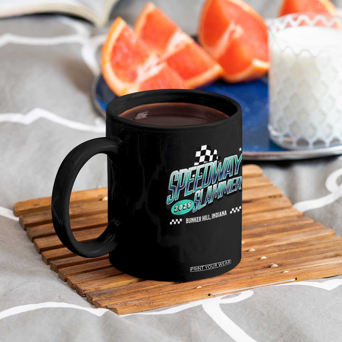 Speedway Slammer 2025 Coffee Mug Bunker Hill Indiana TS02 Print Your Wear