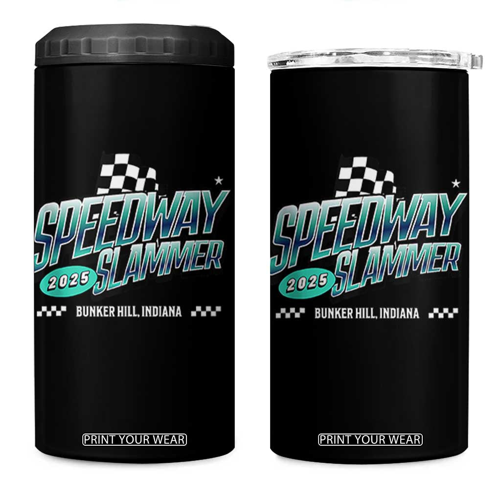 Speedway Slammer 2025 4 in 1 Can Cooler Tumbler Bunker Hill Indiana TS02 One Size: 16 oz Black Print Your Wear
