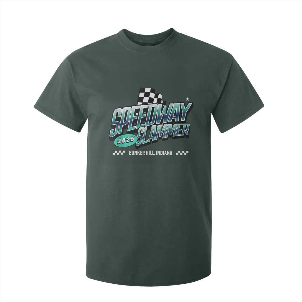 Speedway Slammer 2025 T Shirt For Kid Bunker Hill Indiana TS02 Dark Forest Green Print Your Wear