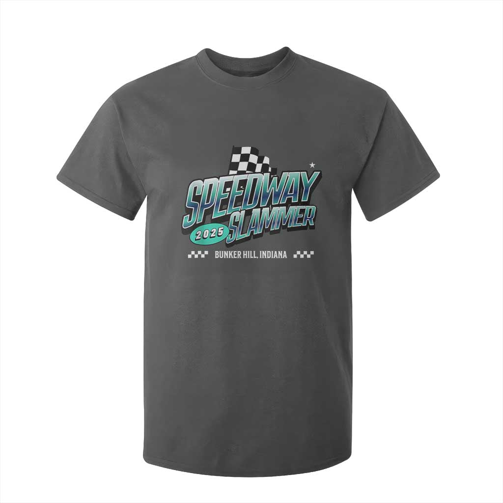 Speedway Slammer 2025 T Shirt For Kid Bunker Hill Indiana TS02 Dark Heather Print Your Wear