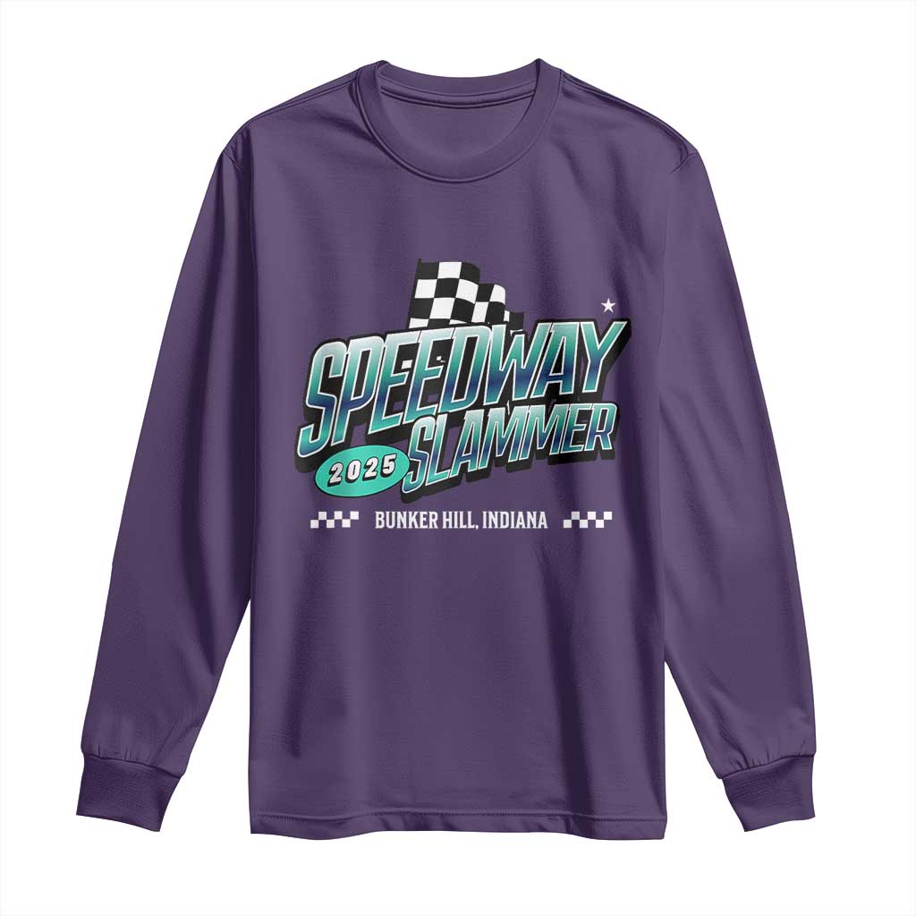 Speedway Slammer 2025 Long Sleeve Shirt Bunker Hill Indiana TS02 Purple Print Your Wear