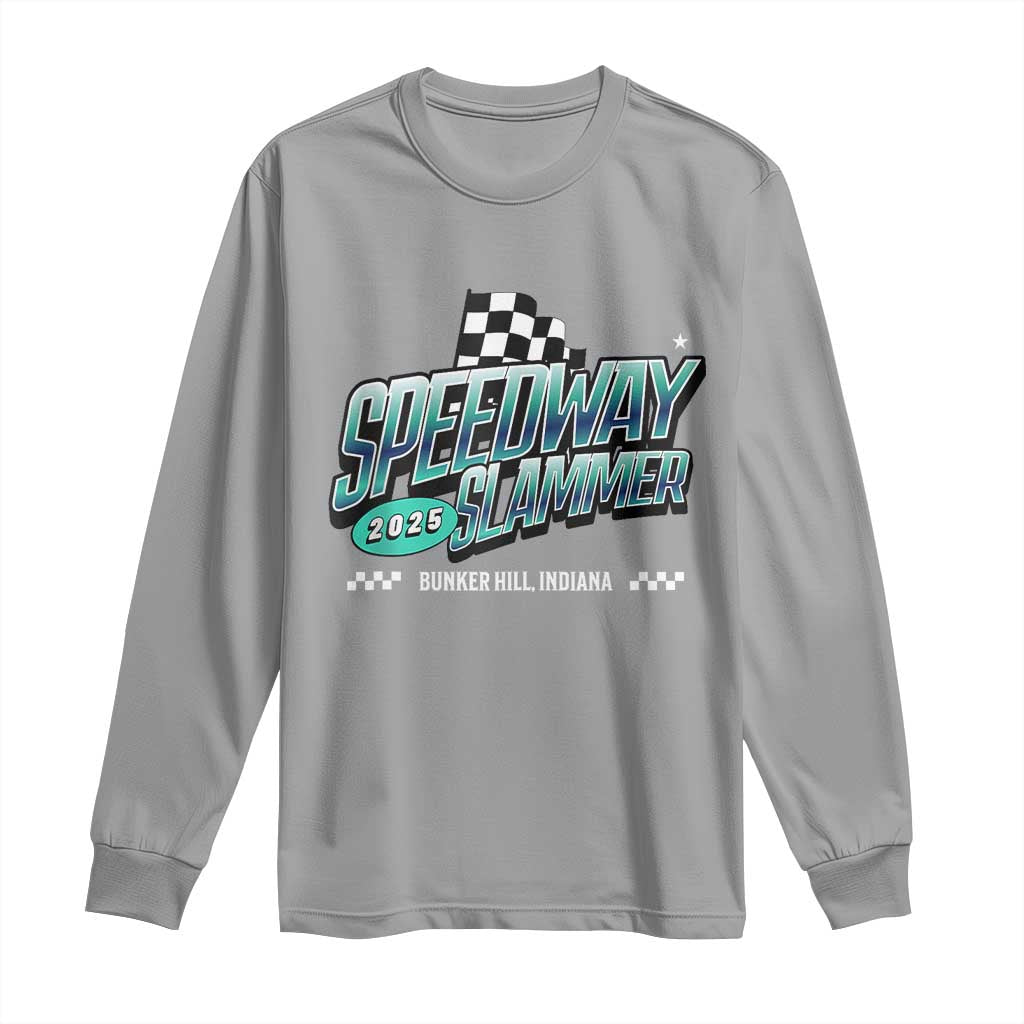 Speedway Slammer 2025 Long Sleeve Shirt Bunker Hill Indiana TS02 Sport Gray Print Your Wear