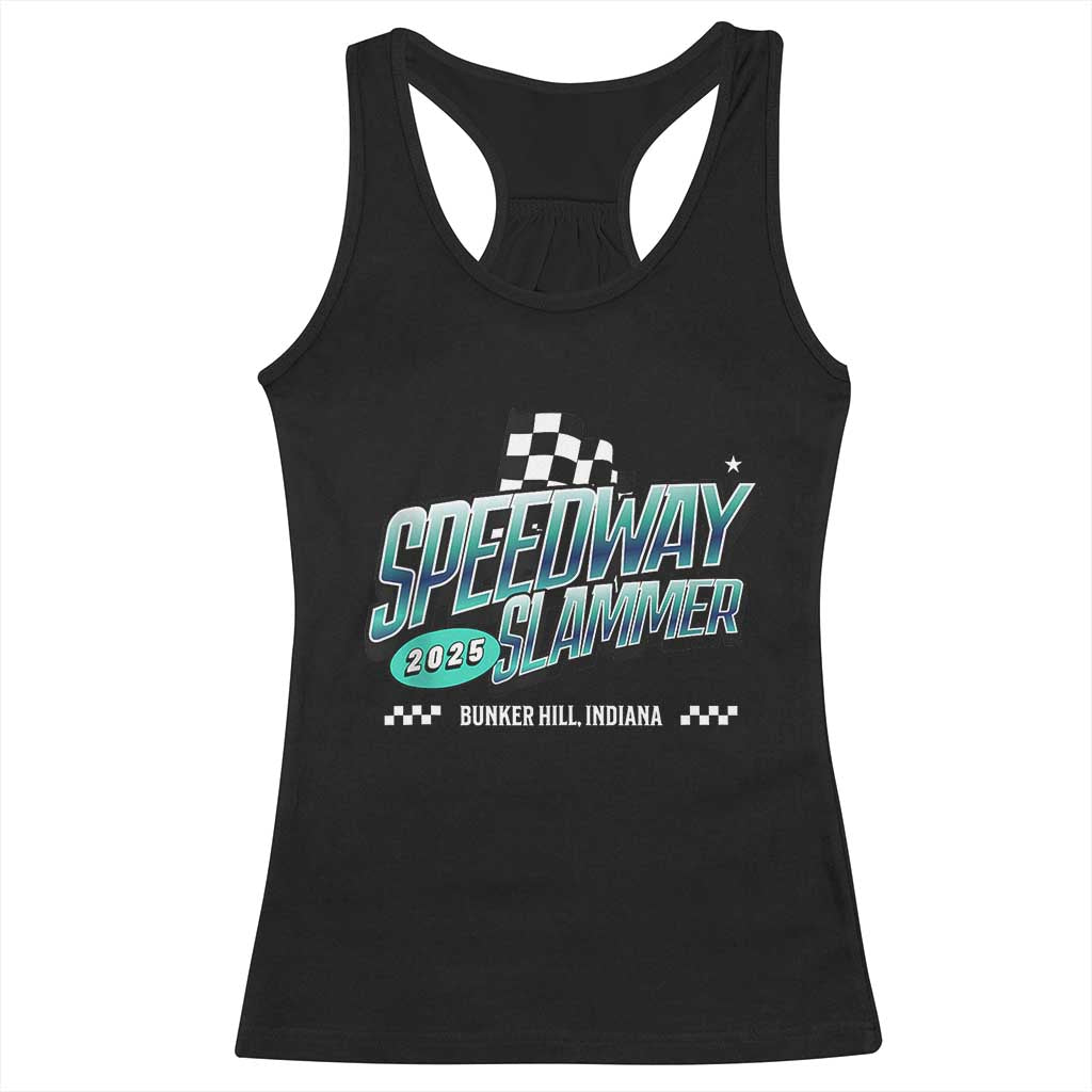 Speedway Slammer 2025 Racerback Tank Top Bunker Hill Indiana TS02 Black Print Your Wear