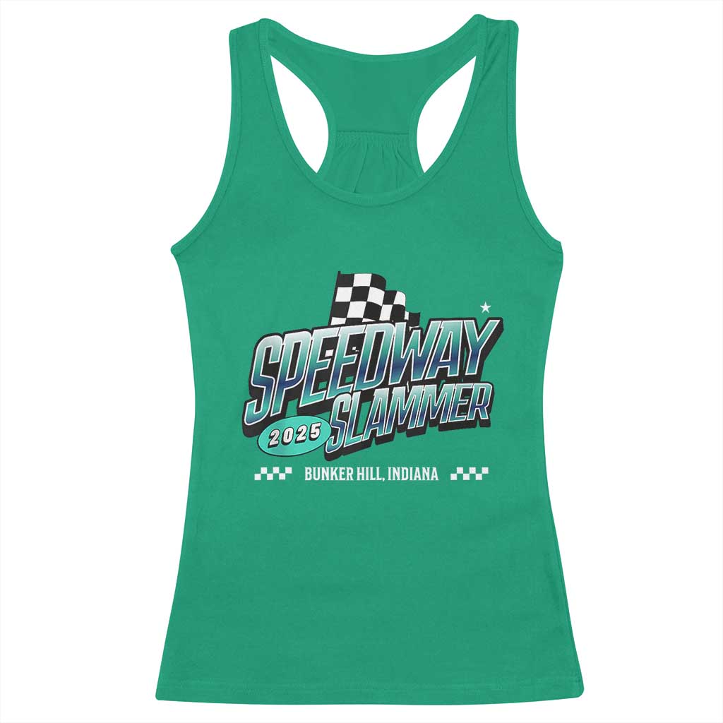 Speedway Slammer 2025 Racerback Tank Top Bunker Hill Indiana TS02 Irish Green Print Your Wear