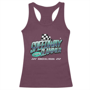 Speedway Slammer 2025 Racerback Tank Top Bunker Hill Indiana TS02 Maroon Print Your Wear
