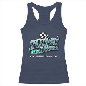 Speedway Slammer 2025 Racerback Tank Top Bunker Hill Indiana TS02 Navy Print Your Wear