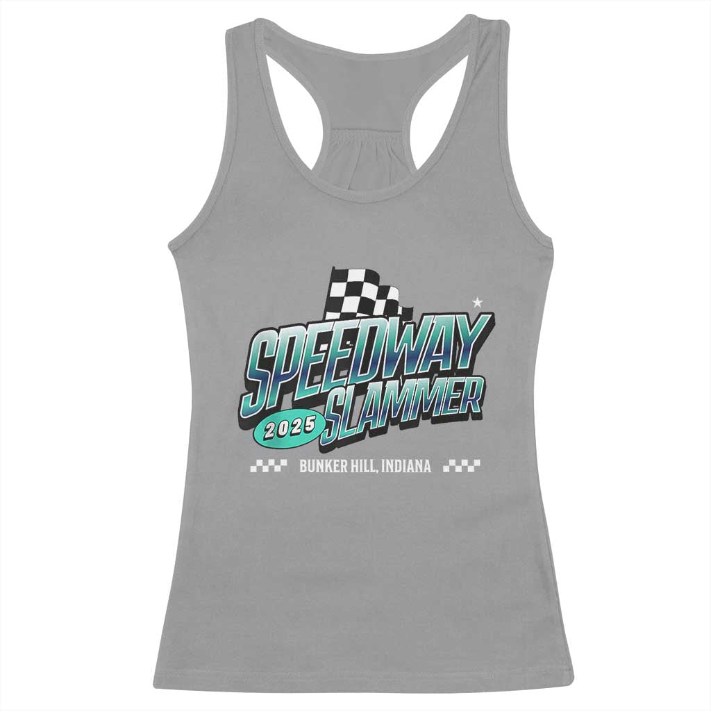 Speedway Slammer 2025 Racerback Tank Top Bunker Hill Indiana TS02 Sport Gray Print Your Wear
